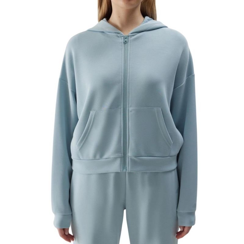 4F Women's Zipped Hoodie Sweatshirt F1002 34S - Blue, Comfortable Fit, 2 Side Pockets, Soft Fabric - Nexellus