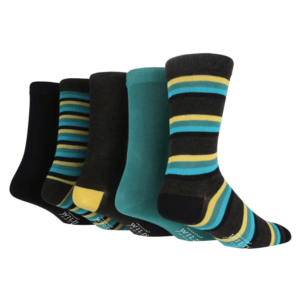 5 pairs mens bamboo socks | patterned - Nexellus