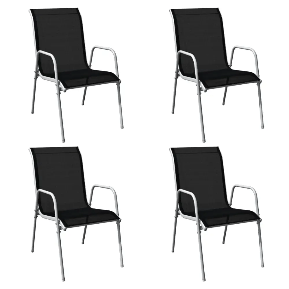 5 Piece Outdoor Dining Set Steel Black - Nexellus