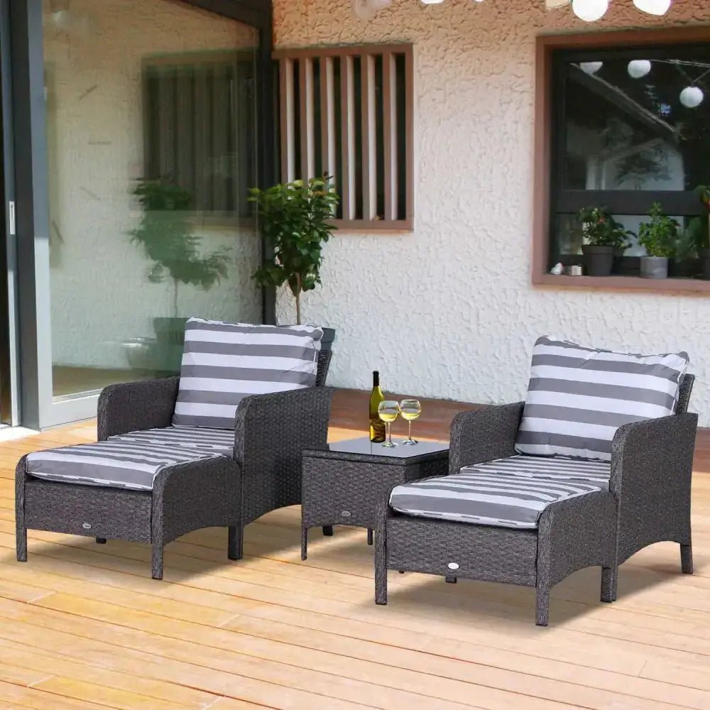 5 - Piece PE Rattan Outdoor Garden Furniture Set Dark Grey - Nexellus