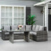 5-seater patio dining table sets all weather pe rattan sofa cushions Nexellus