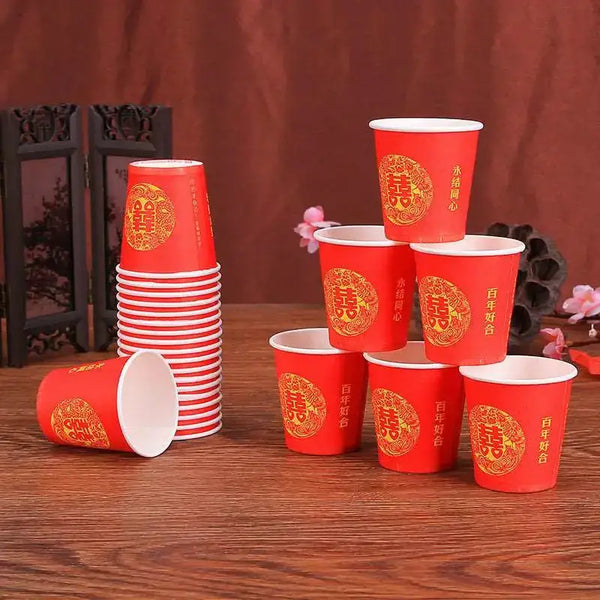 50pcs festive wedding paper cup disposable paper cup party wedding Nexellus