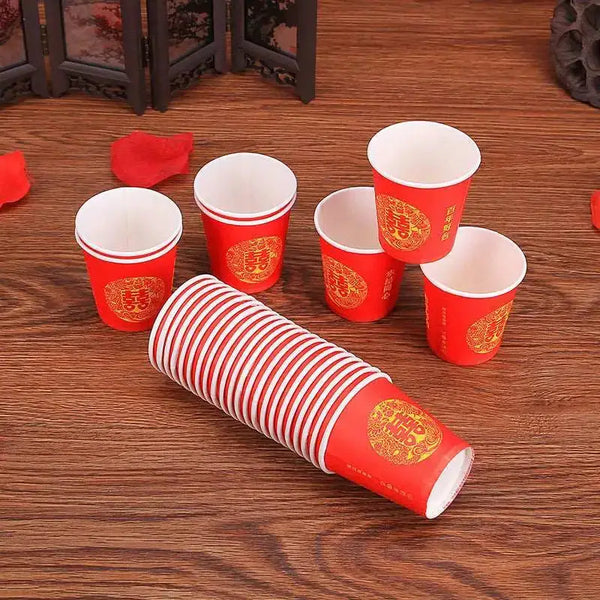 50pcs festive wedding paper cup disposable paper cup party wedding Nexellus