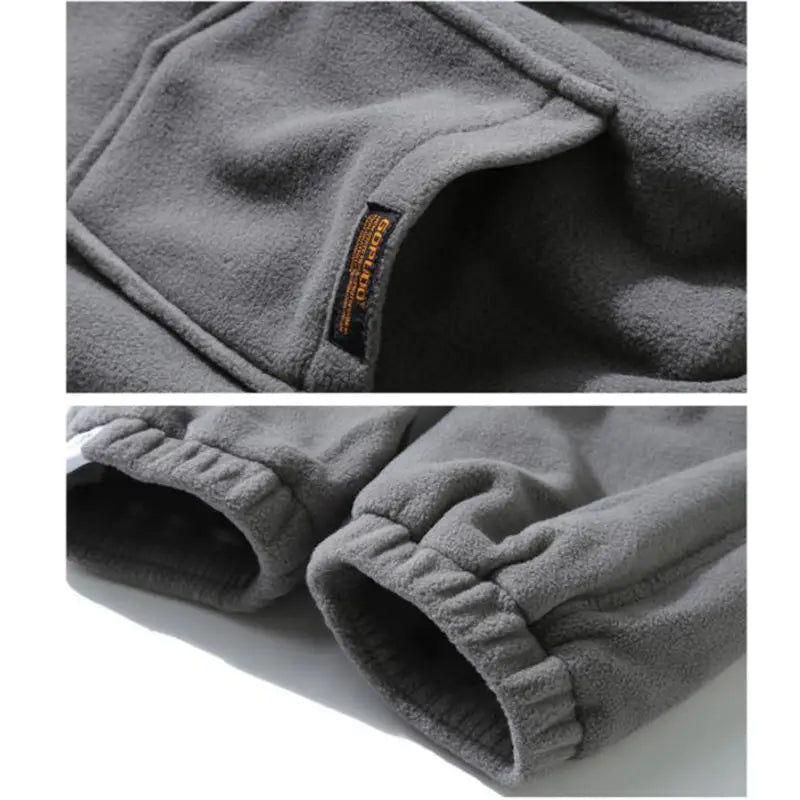 Warm polar fleece casual suit men plus fleece