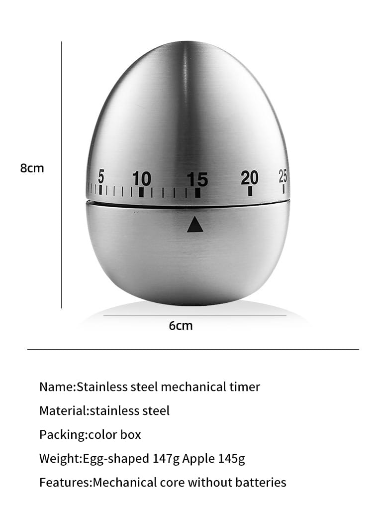 Creative stainless steel kitchen timer egg apple timer