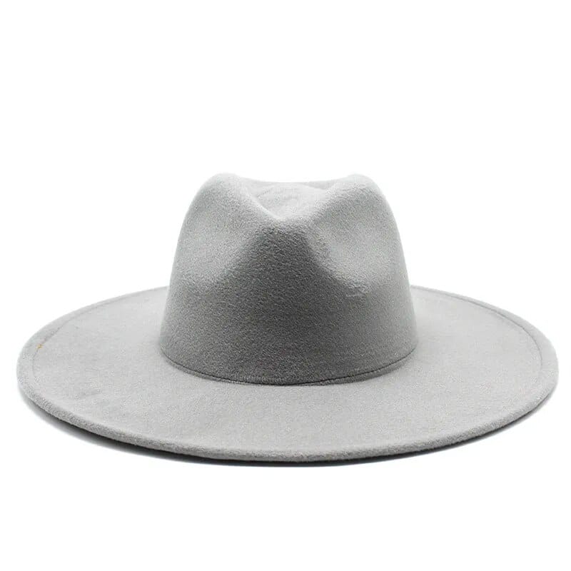 Sombrero fedora de ala ancha clásico sombrero de lana blanco negro hombres y