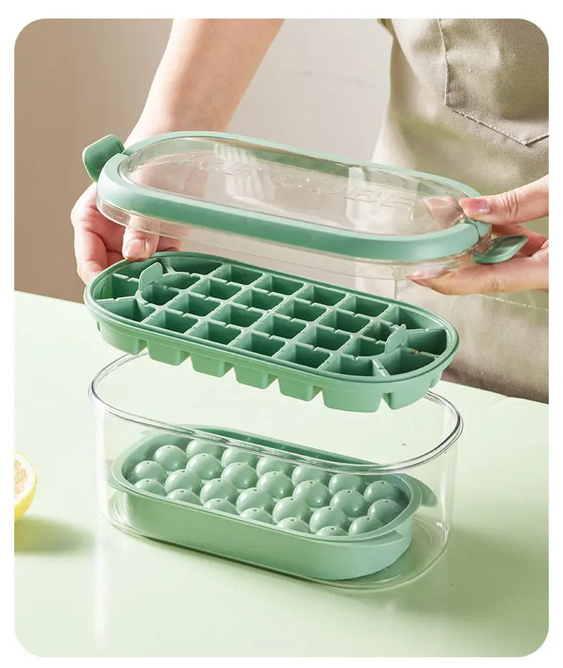 Press type silicone ice cube maker 2 in 1 ice cube mould ice