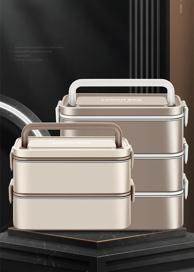 Double-layer water-free thermal insulation lunch box lunch