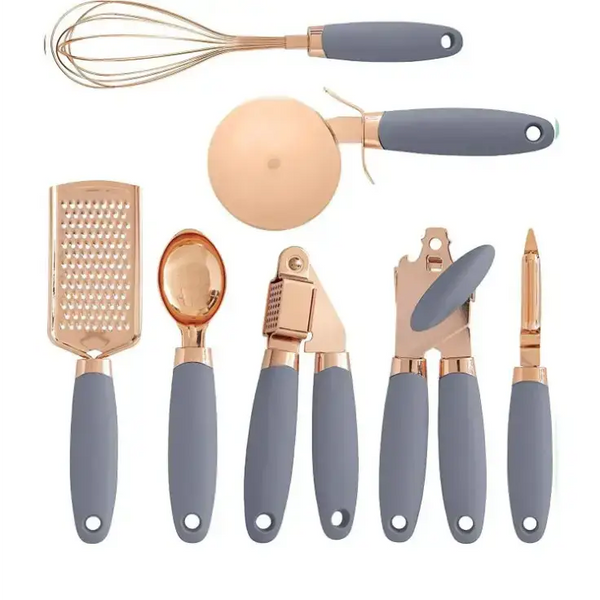 7 pcs kitchen gadget set copper coated stainless steel utensils with Nexellus