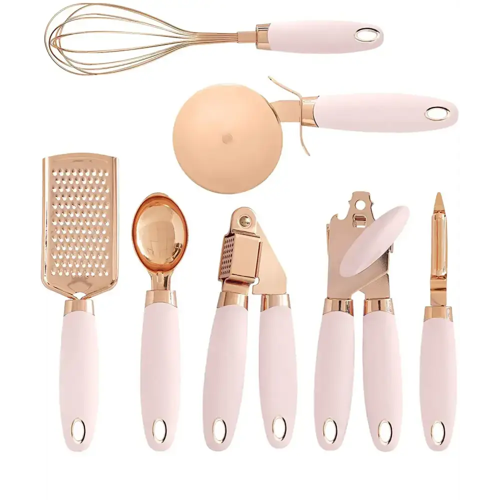 7 pcs kitchen gadget set copper coated stainless steel utensils with Nexellus