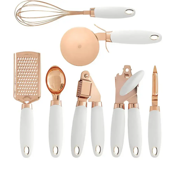 7 pcs kitchen gadget set copper coated stainless steel utensils with Nexellus