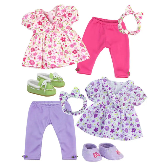 8 piece floral baby dolls clothes set with doll shoes doll dress with Nexellus