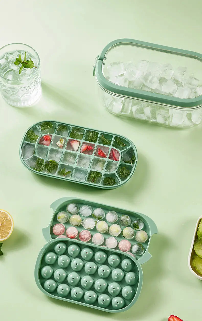 Press type silicone ice cube maker 2 in 1 ice cube mould ice