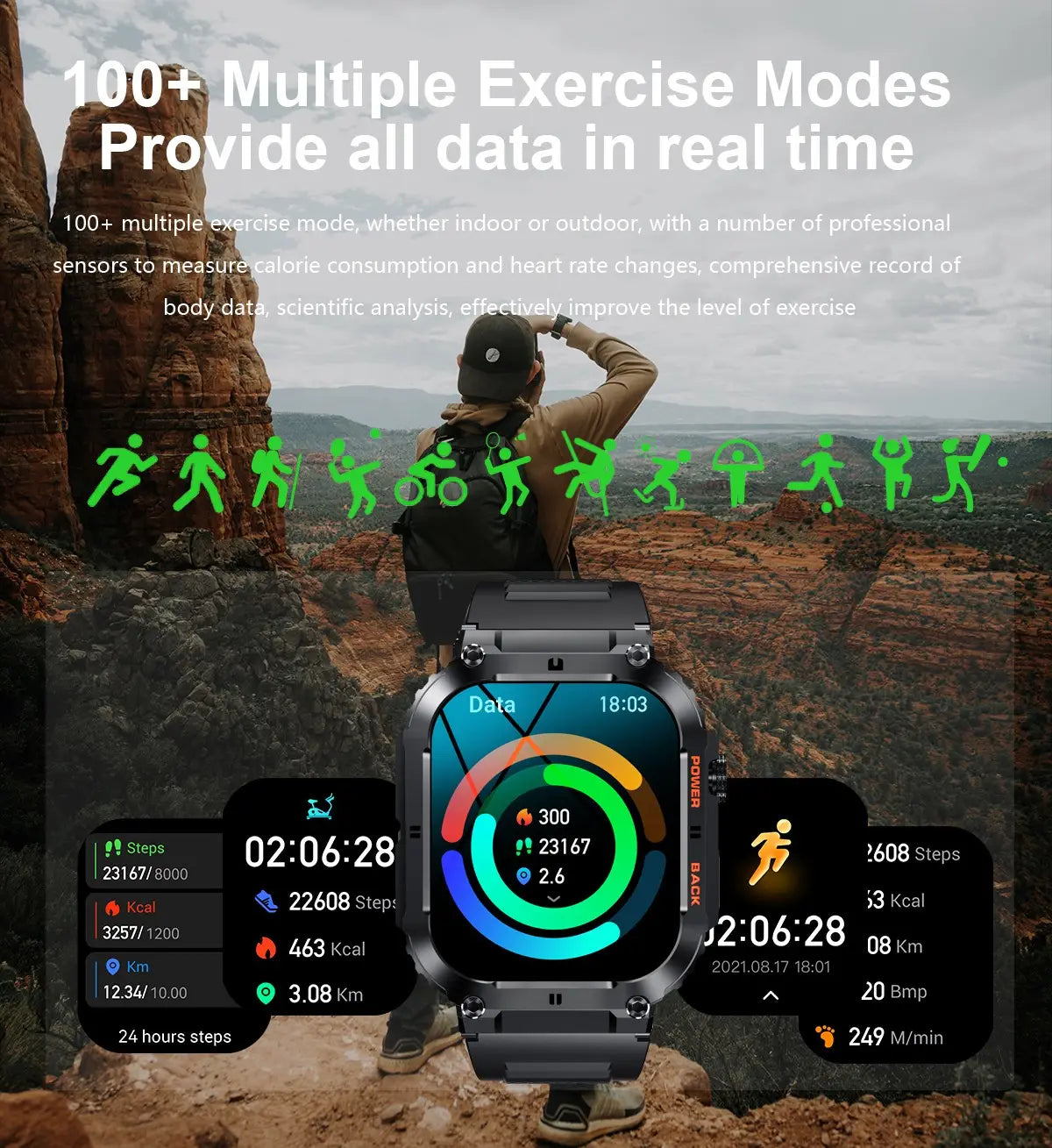 K57pro call smart watch 1.96 inch ips square screen all day