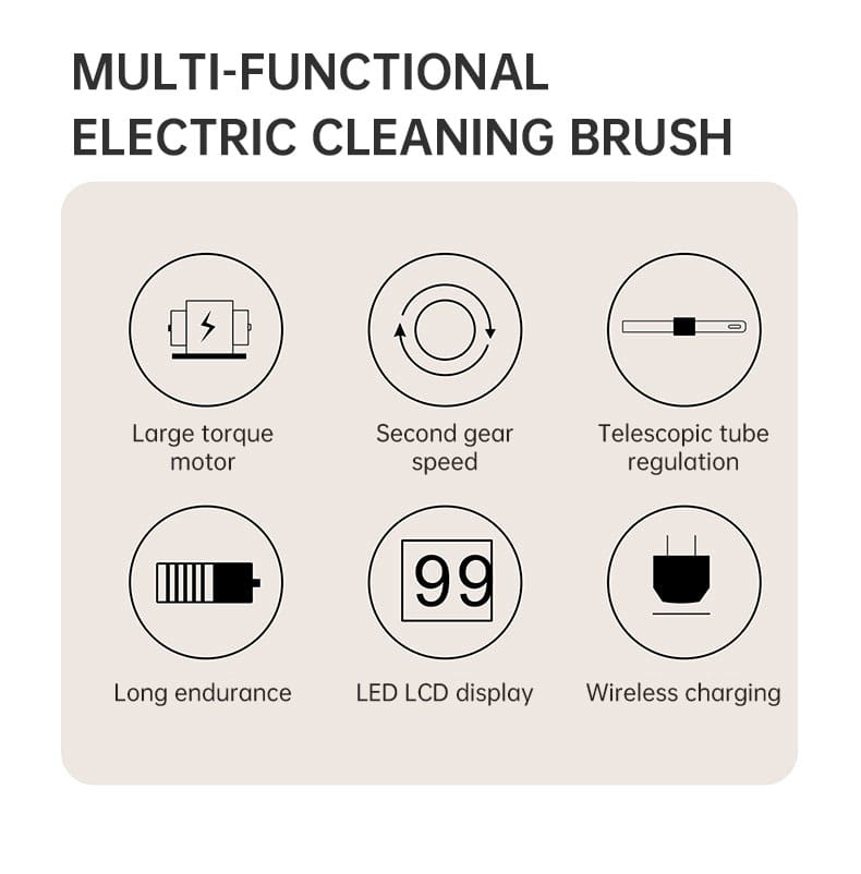 Seven-in-one wireless multi-function cleaning brush long