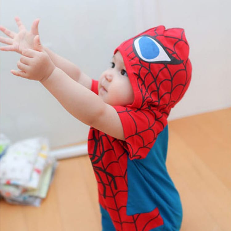 Baby clothes cotton spider man romper superman romper hooded