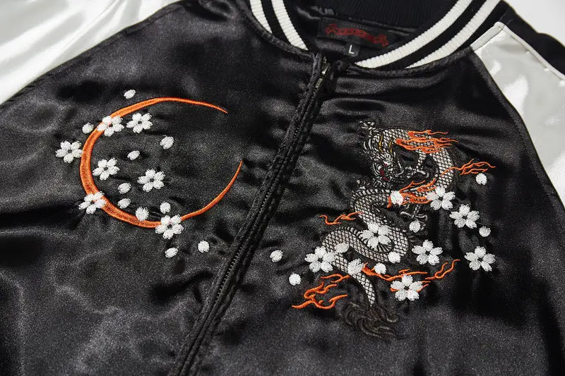 Unisex embroidered jacket for men and women wind god beast