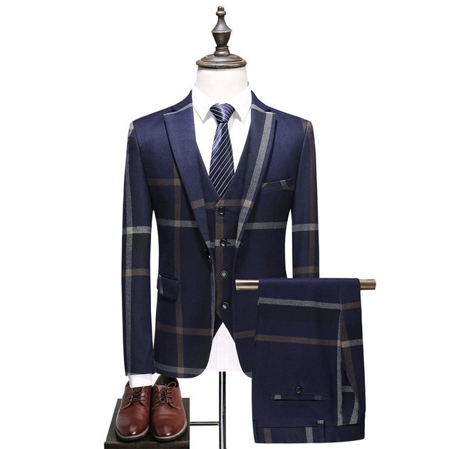 Men's Casual Suit Three Piece Set - Nexellus