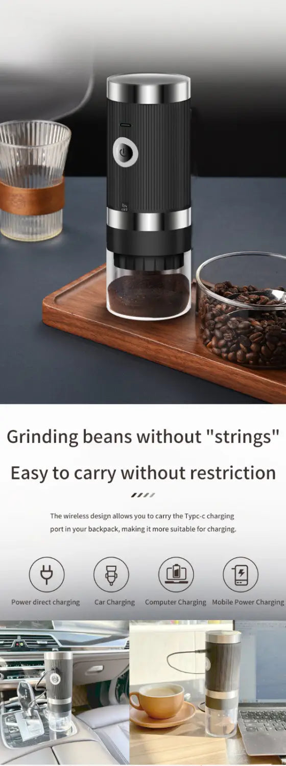 Usb rechargeable electric coffee bean grinder