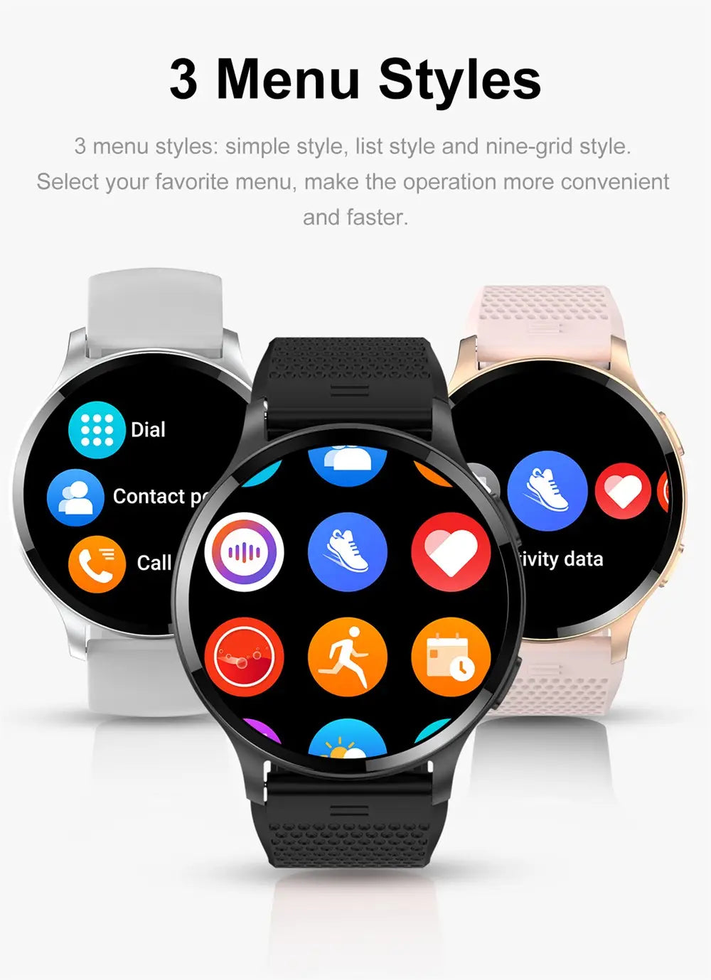 Men and women waterproof bluetooth call smart watch heart