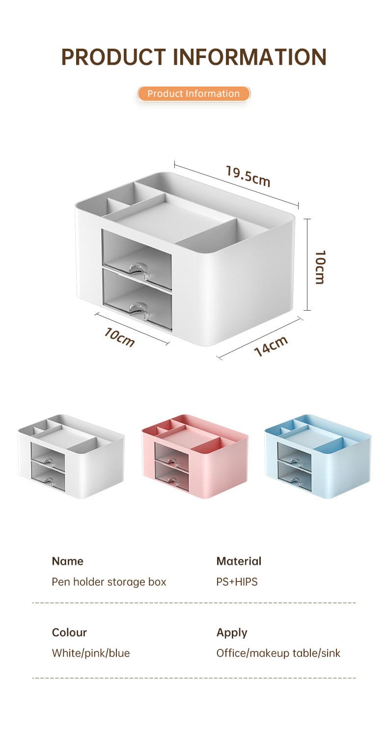 Plastic tabletop drawer brush box multi-grid collection