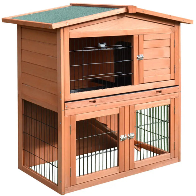A-frame wood wooden rabbit hutch small animal house pet cage chicken Nexellus
