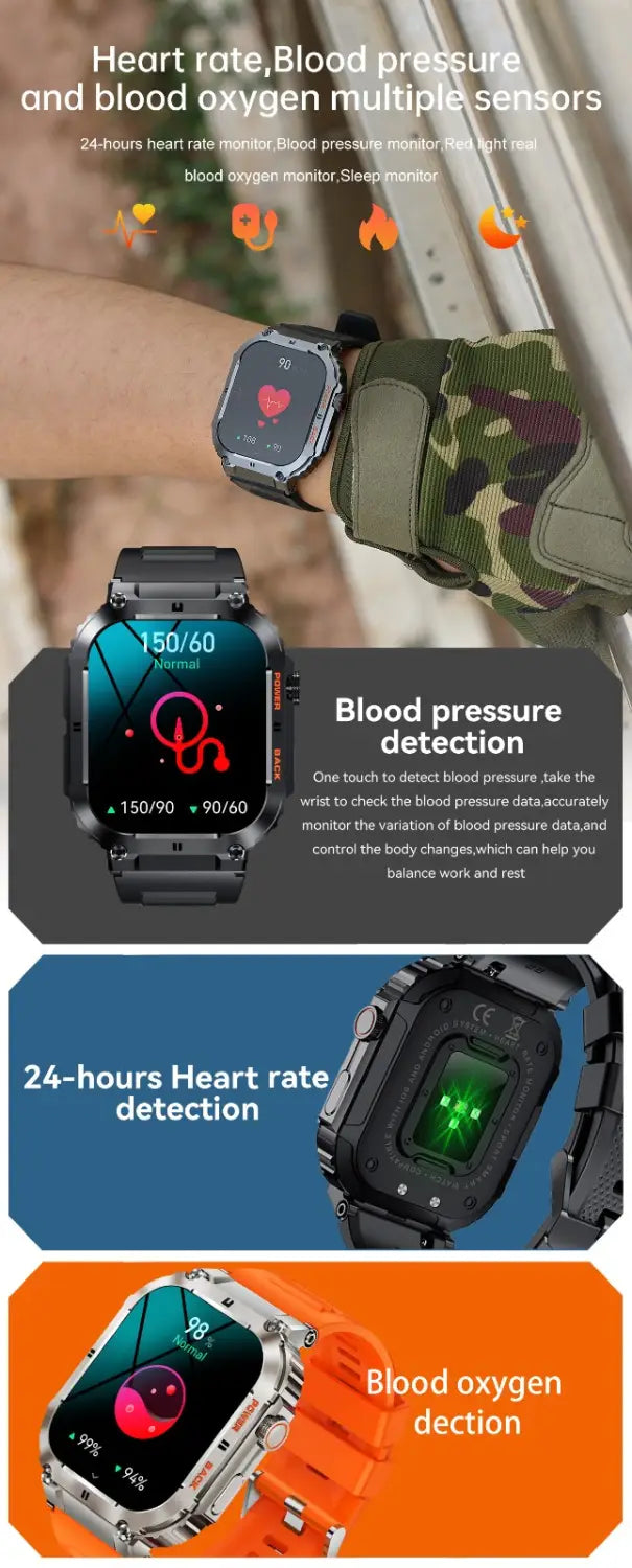 K57pro call smart watch 1.96 inch ips square screen all day