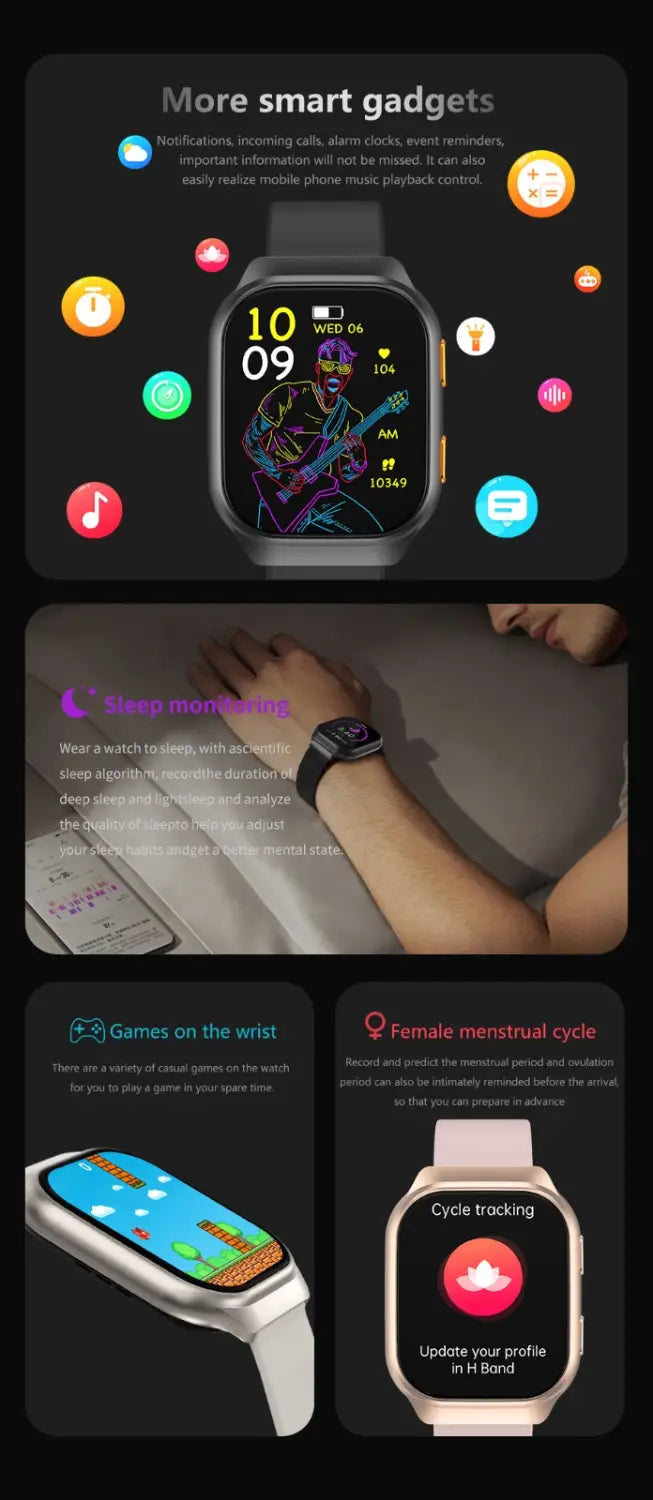 Fw16e smart watch amoled screen mini health monitoring