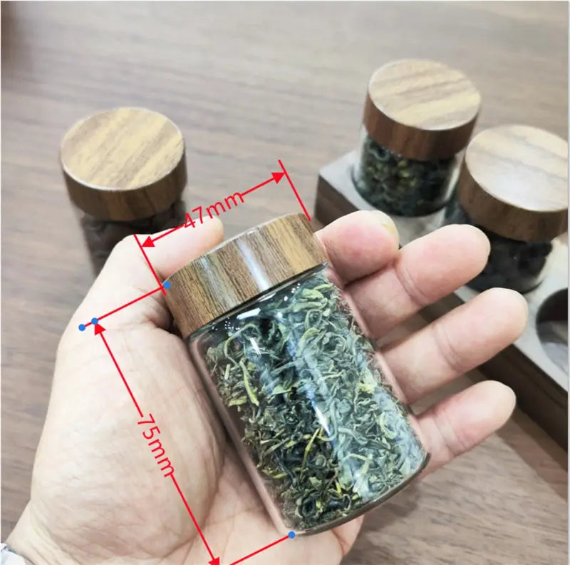 Small tea can coffee bean storage can display glass sealed