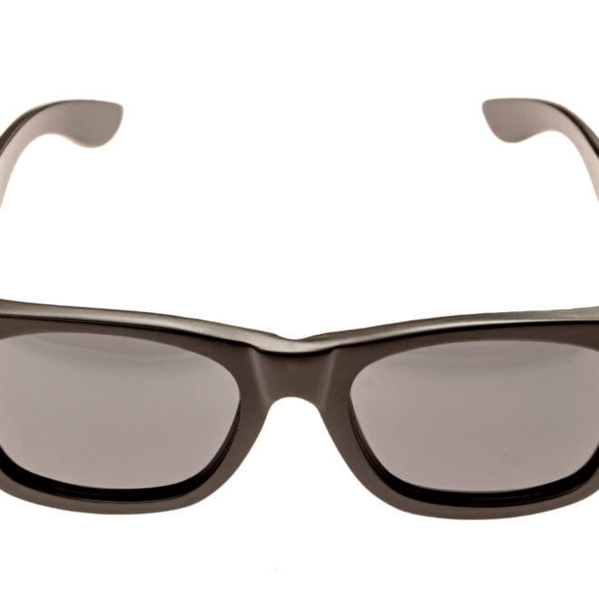 wayfarer style sunglasses black front