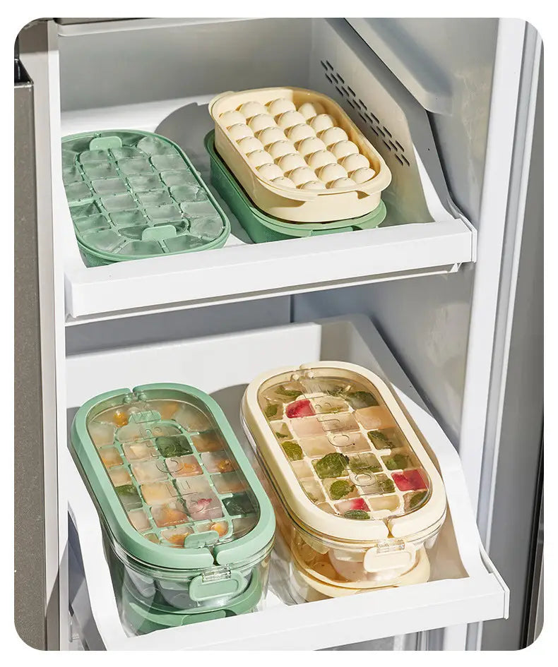 Press type silicone ice cube maker 2 in 1 ice cube mould ice