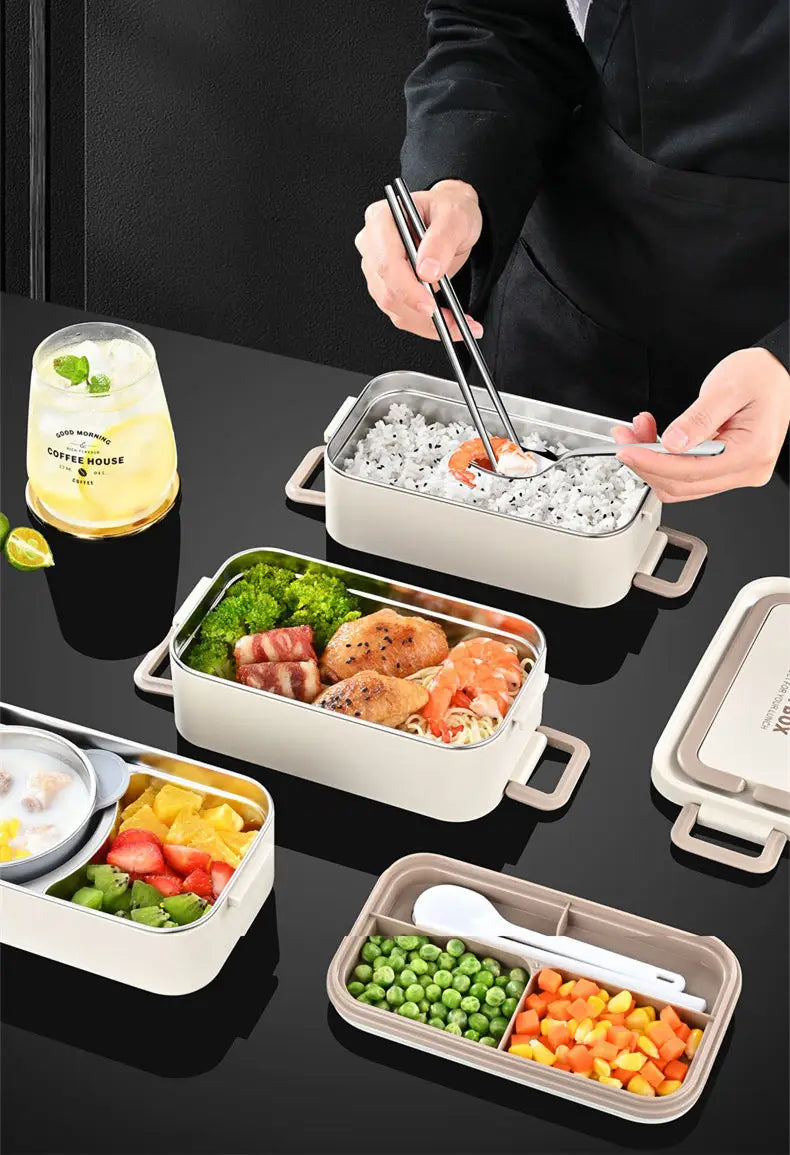 Double-layer water-free thermal insulation lunch box lunch