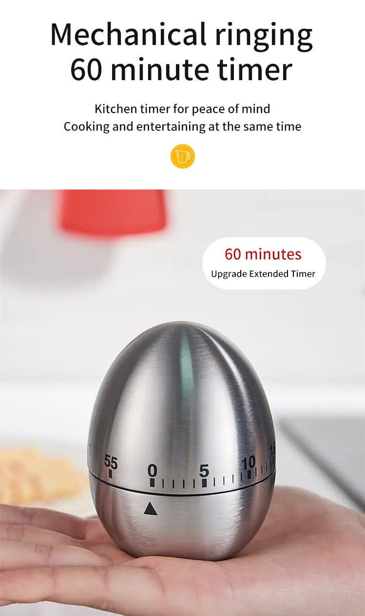 Creative stainless steel kitchen timer egg apple timer