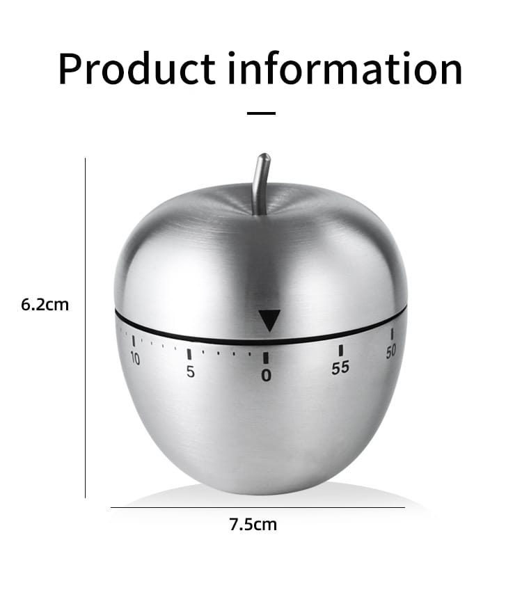 Creative stainless steel kitchen timer egg apple timer