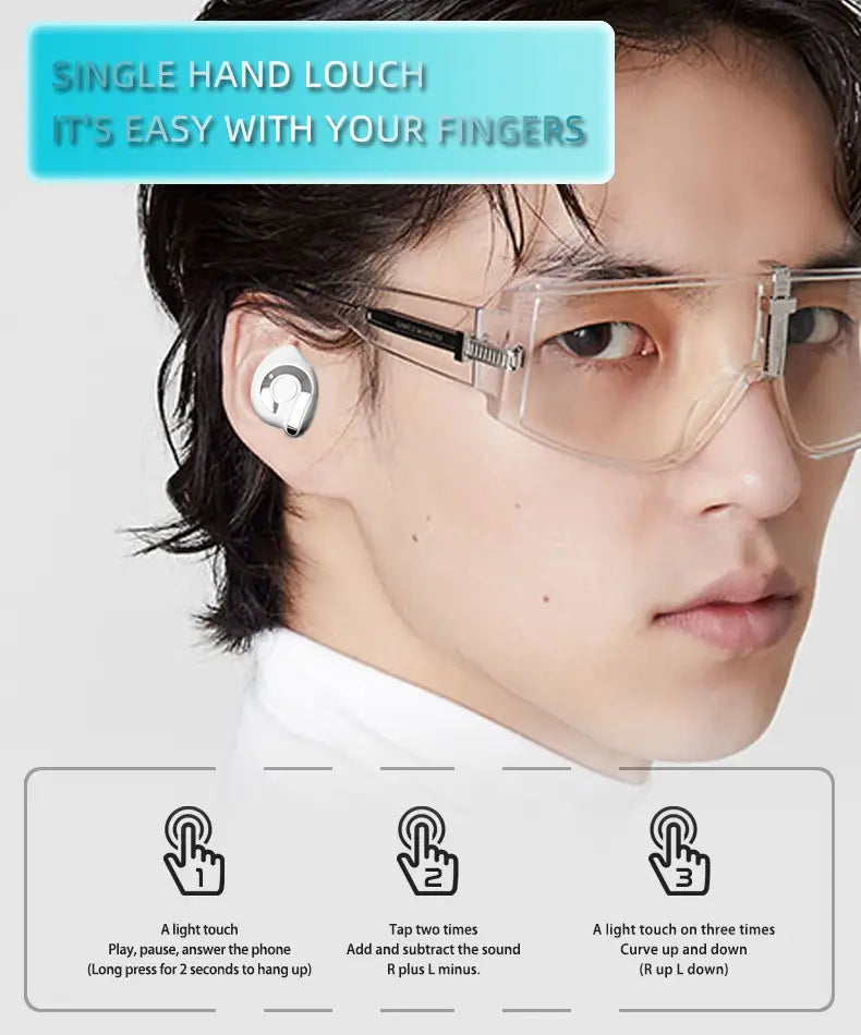 E89 transparent cool wireless bluetooth headphones earplugs