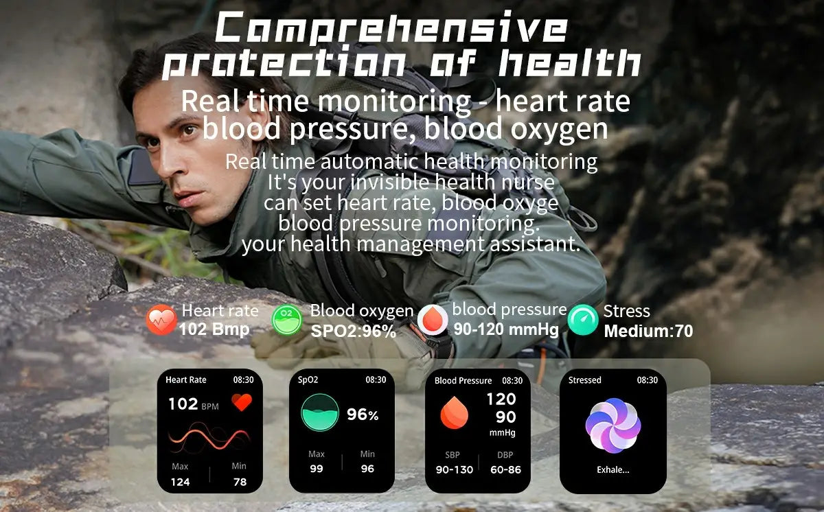 Kr80 bluetooth hd voice call smart watch compass heart rate