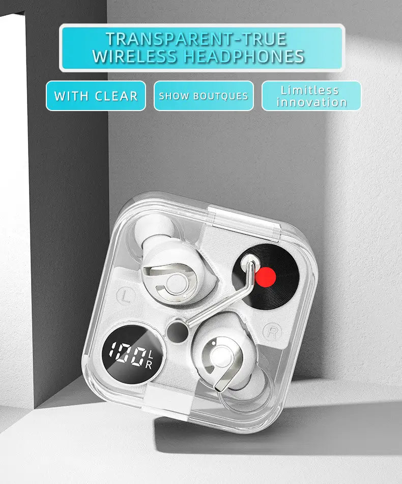 E89 transparent cool wireless bluetooth headphones earplugs