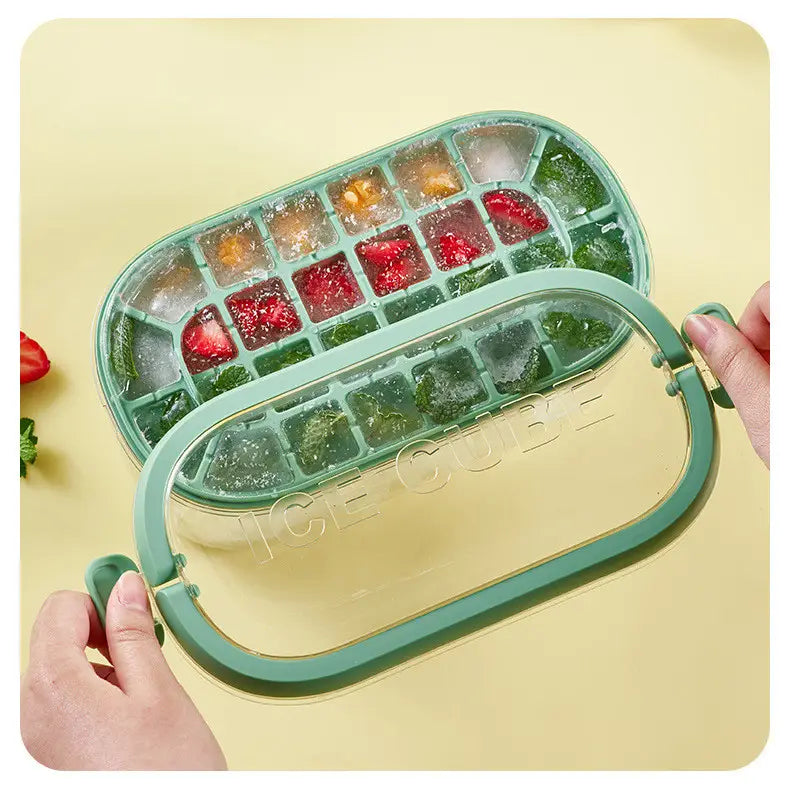 Press type silicone ice cube maker 2 in 1 ice cube mould ice