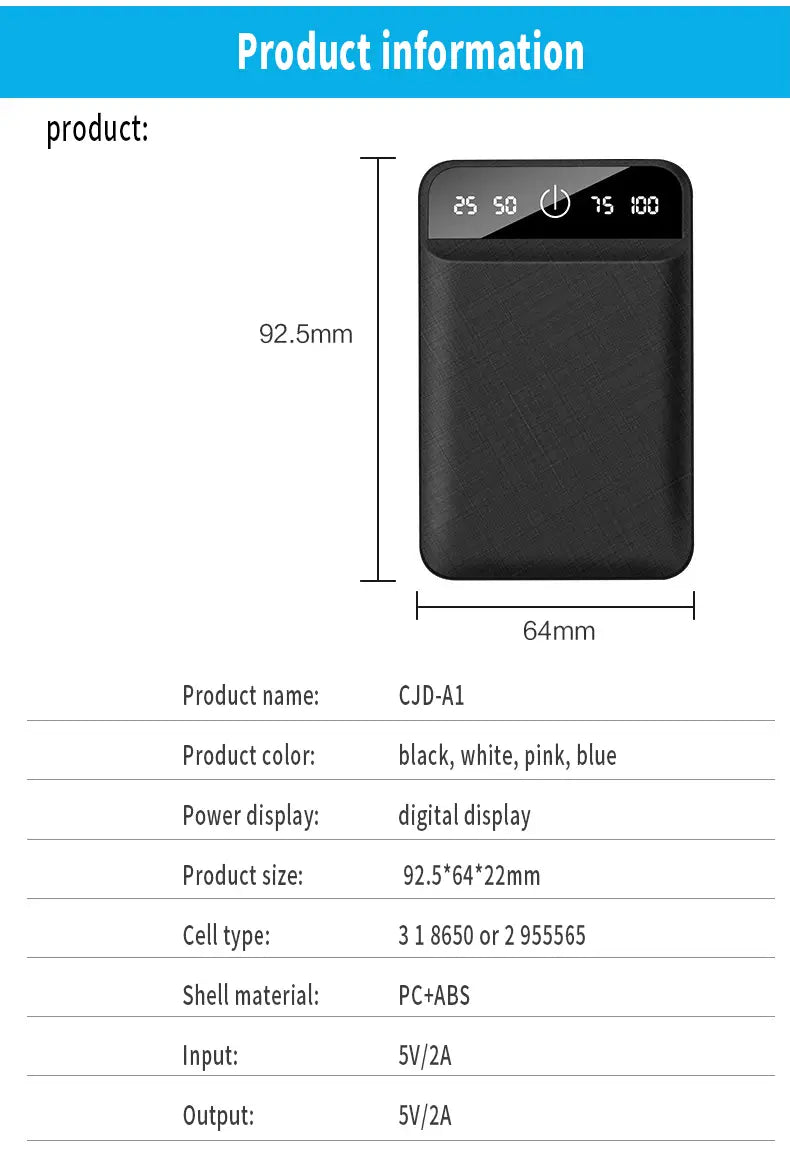 20000mah mini charger portable two-way fast charging power