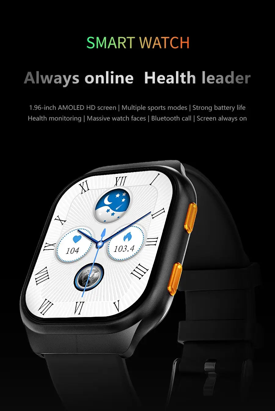 Fw16e smart watch amoled screen mini health monitoring