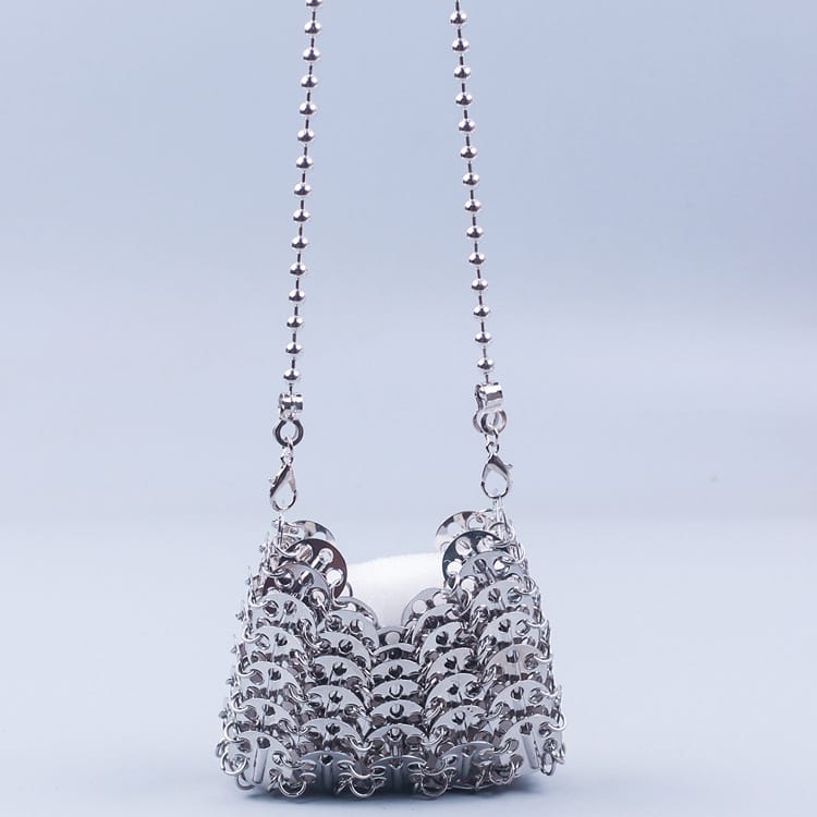 Metal sequins large capacity mobile phone crossbody chain