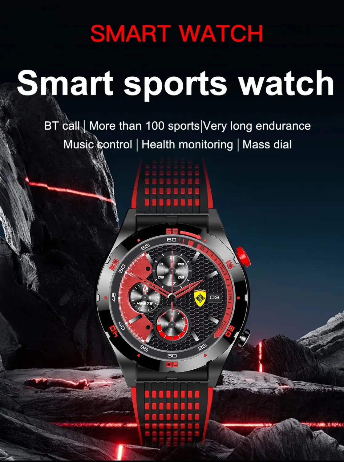 Ex102 smart watch double starry sky sports strap for men