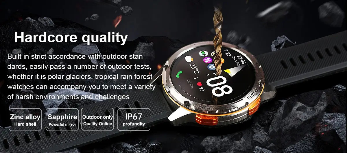 Ak59 smart watch hd amloed screen heart rate blood pressure