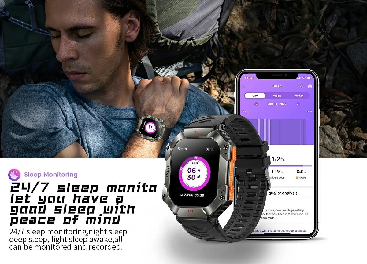 Kr80 bluetooth hd voice call smart watch compass heart rate