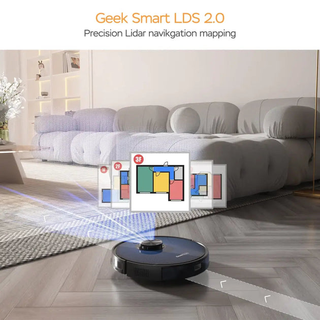 Geek smart l7 robot vacuum cleaner and mop, lds navigation, wi-fi Nexellus