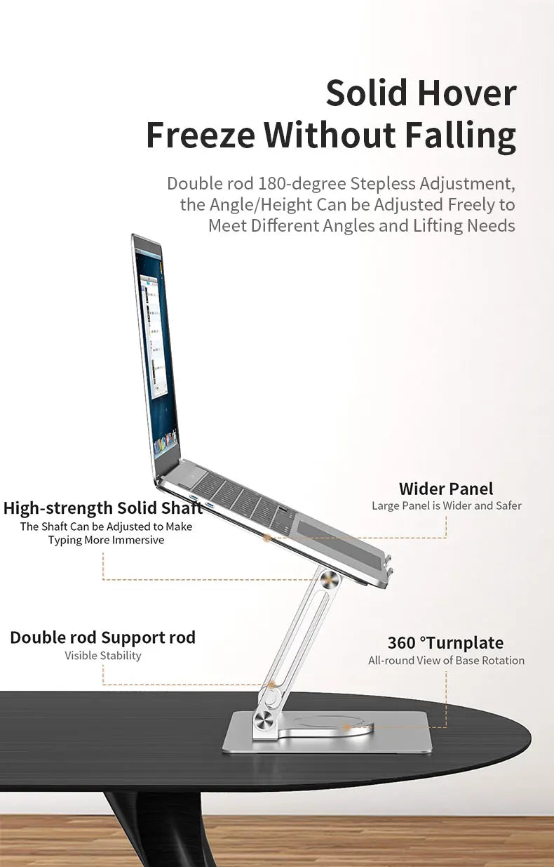 2022 ergonomic adjustable portable aluminum alloy laptop stand foldable metal laptop stand