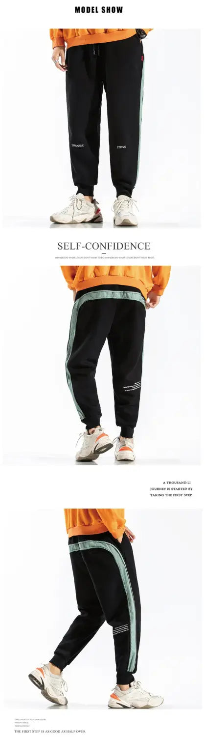 Side striped sweatpants men brand new jogger pants men