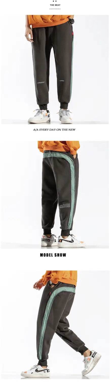 Side striped sweatpants men brand new jogger pants men