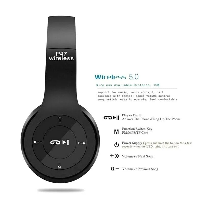 Multifunctional wireless stereo bluetooth headphone mp3