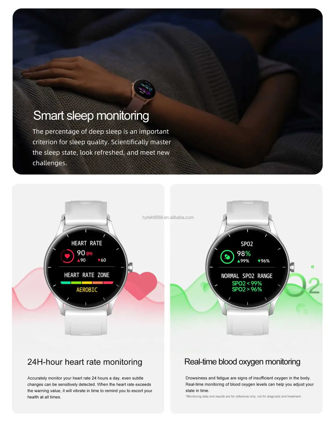 Podomètre de surveillance du sommeil et de la fréquence cardiaque du bracelet intelligent Zl50